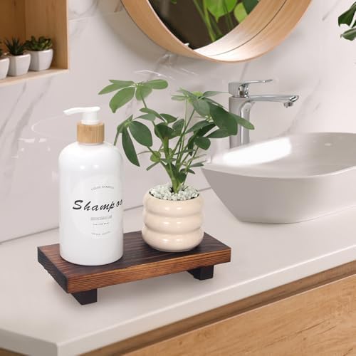 Wooden Bathroom Organizer Tray for Soap and Lotion