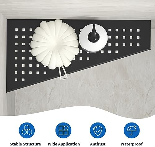 Corner Shower Shelf 2PCS Trapezoid Design 304 Stainless Steel No Drilling Needed Black