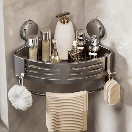 VOLPONE Corner Shower Shelf Suction Cup Mount