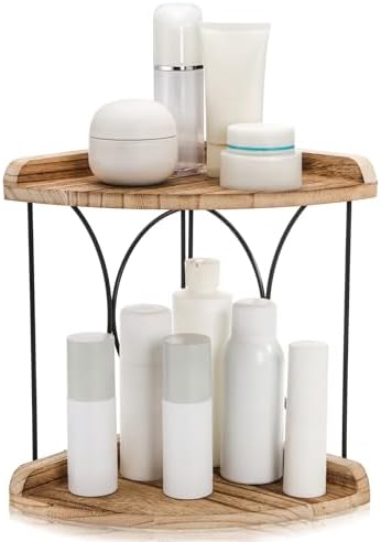 Goaste 2-Tier Bathroom Counter Organizer Wood Shelf