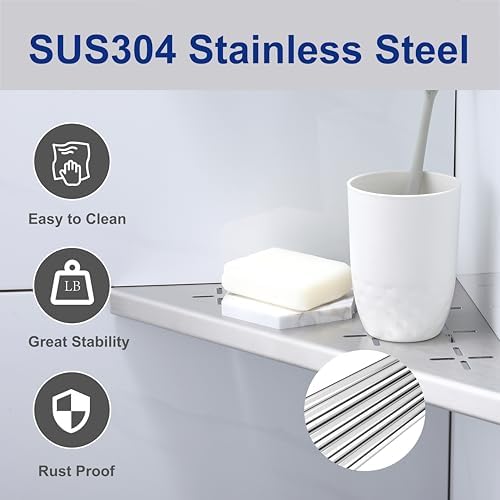 10 Inch Corner Shower Shelf 2 Pack Stainless Steel Bathroom Organizer Rack No Drilling