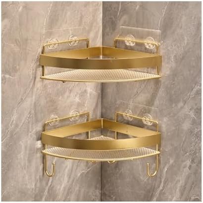 Corner Shower Caddy with Hooks 2-Pack Organization Shelf