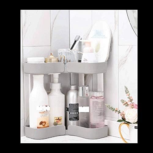 Pink 2 Tier Corner Shelf No Drilling Durable Aluminum