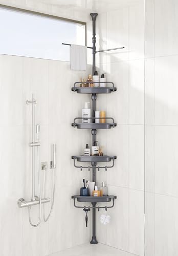 XLHOMO 32-122 Inch Corner Shower Caddy with 4 Tier