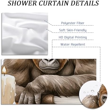 DESIHOM Fall Chimpanzee Pumpkins Shower Curtain Set 72 Inch
