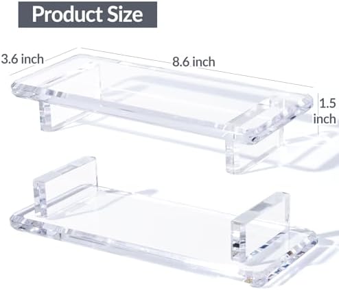 Acrylic Bathroom Counter Tray - Soap Dish and Vanity Decor Water-Resistant Small