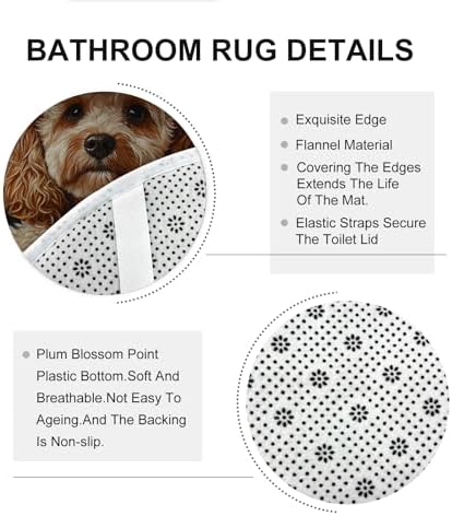 4PCS Halloween Witch Dog Bathroom Set with Non-Slip Rug