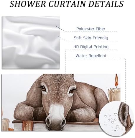 DESIHOM Fall Donkey Shower Curtain Set 62 Inch
