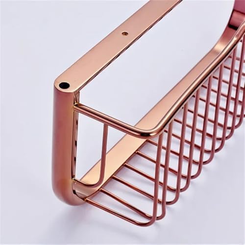 Stylish Rose Gold Copper Shower Caddy with Storage