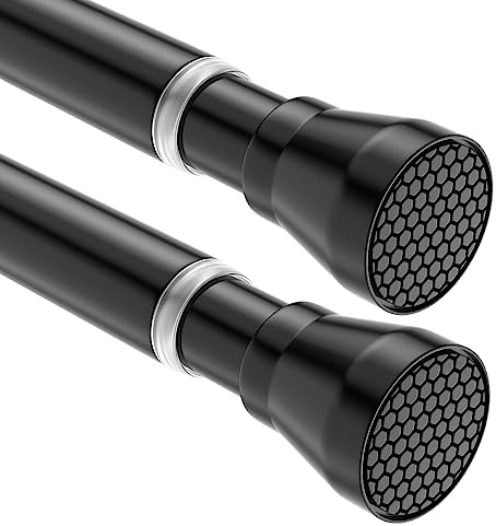 2 Pack 28-48 Inch Adjustable Stainless Steel Anti-Slip Shower Curtain Rods