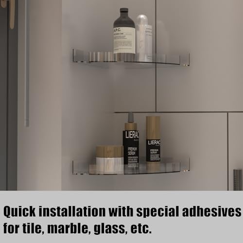 KATASKI 2 Pack Acrylic Shower Caddy Clear Corner Shelf for Bathroom Storage
