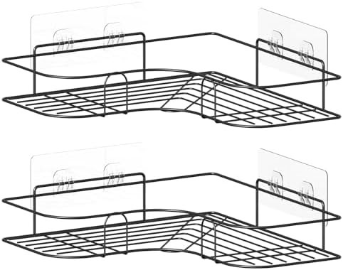 Moonlit Pond Corner Shower Caddy 2 Pack Black