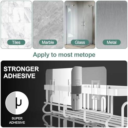 2025 New Adhesive Shower Caddy 2 Pack White