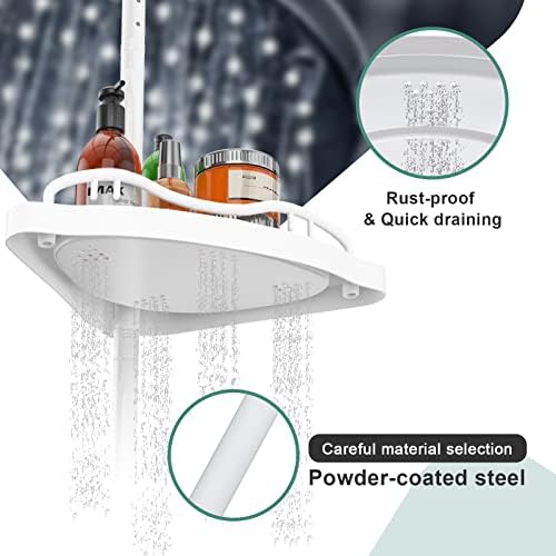 COCONUT Tension Shower Caddy with 4 Adjustable Shelves