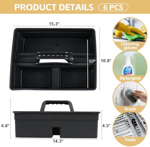 6 Pack Cleaning Organizer Caddy with Handle