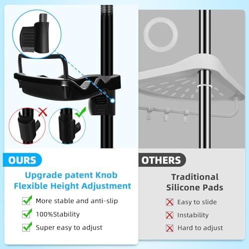 XLHOMO 32-122 Inch Corner Shower Caddy with 4 Tier Shelves 1