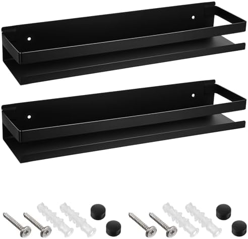 2 Piece Stainless Steel Floating Shower Shelf Organizer with Hidden Screws
