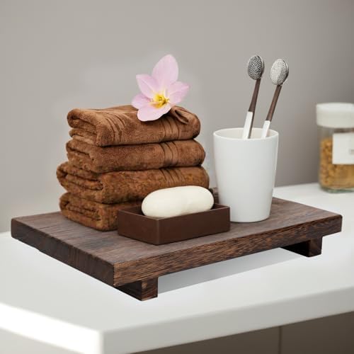 9x6 Inch Brown Wood Soap Riser Tray