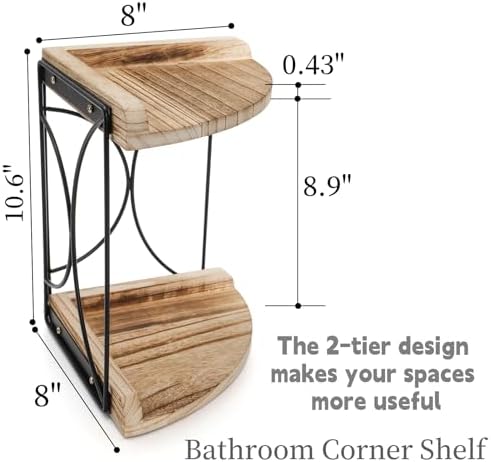 Goaste 2-Tier Bathroom Counter Organizer Wood Shelf