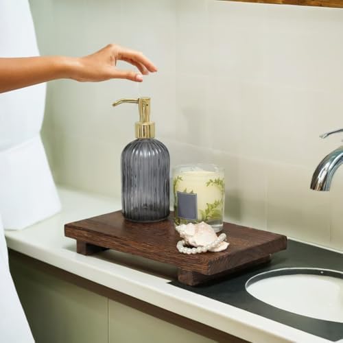 9x6 Inch Brown Wood Soap Riser Tray