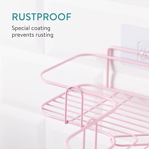 Navaris Self Adhesive Shower Caddy Set of 2 Pink