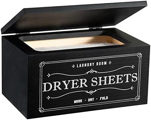 Rustic Dryer Sheet Holder with Lid - Farmhouse Style Decor