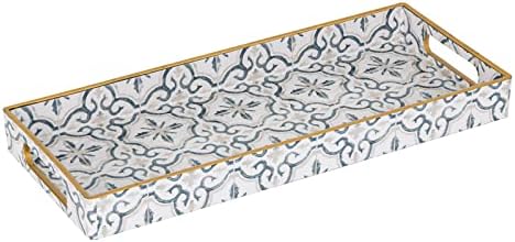 MAONAME White Decorative Tray with Handles