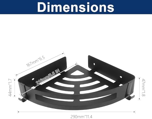 NearMoon Bathroom Shower Caddy 2 Pack Matte Black No Drill