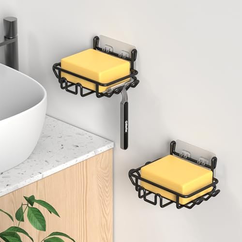 ZUNTO Shower Caddy Corner Tension Pole Organizer Adjustable 25in-114in 4 Tier Storage with 2 Soap Holders Black