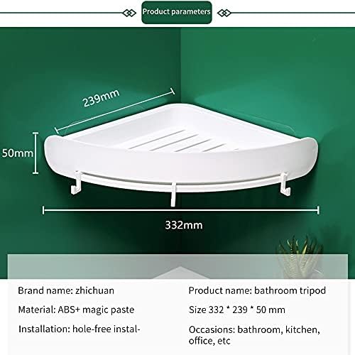 ZTBH Bathroom Corner Shelf with 3pcs Pink Shower Holder