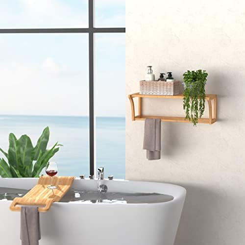 ClosetMaid Bamboo Wall Shelf with Towel Bar