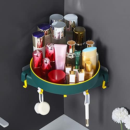 Corner Shower Shelf Rotating Storage Rack Organizer Green