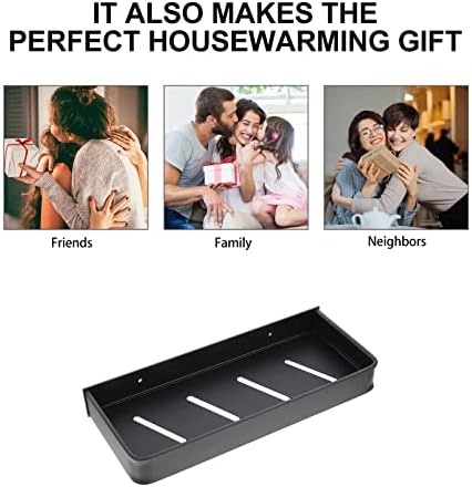 MAGICLULU Black Wall-Mounted Shower Caddy