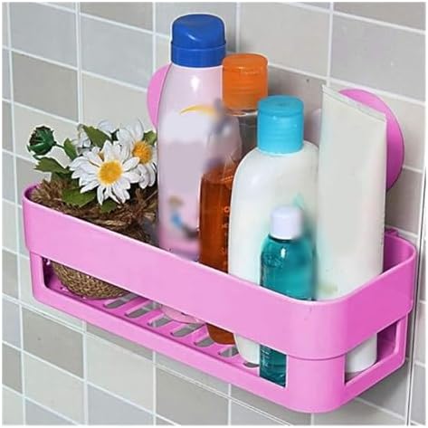 Corner Shower Wall Caddy with 2 Suckers and Adjustable Hooks