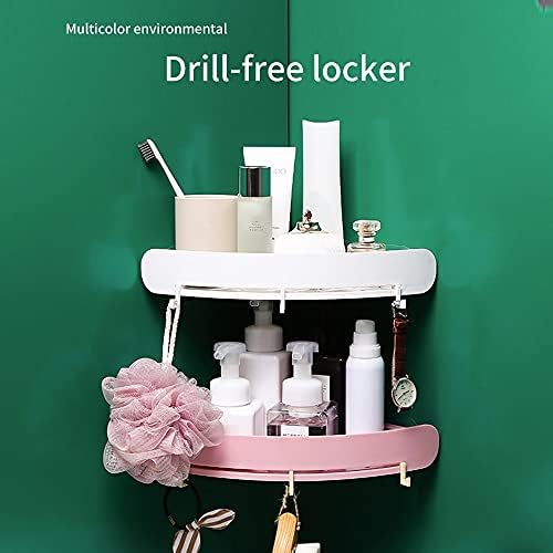 ZTBH Bathroom Corner Shelf with 3pcs Pink Shower Holder