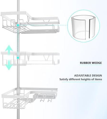 DAOYA Corner Shower Caddy Tension Pole Organizer