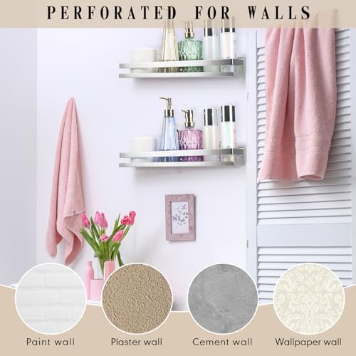Lallisa 2 Piece Stainless Steel Floating Shower Caddy with Storage