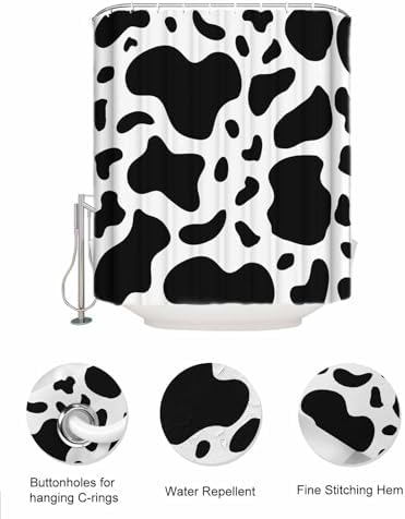 ZFUNCING Shower Curtain Set with Hooks and Organizer 1