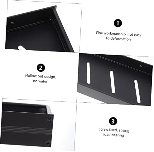 PRETYZOOM Wall Mounted Shower Caddy Black Storage Shelf