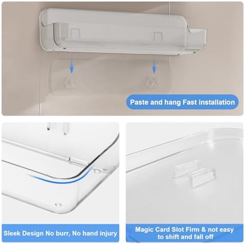2pc Acrylic Wall Mount Organizer - No Drilling - Waterproof - Clear - Bathroom Shelves