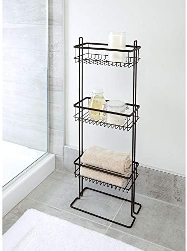 InterDesign Everett Metal Standing Shower Caddy 3-Tier Matte Black