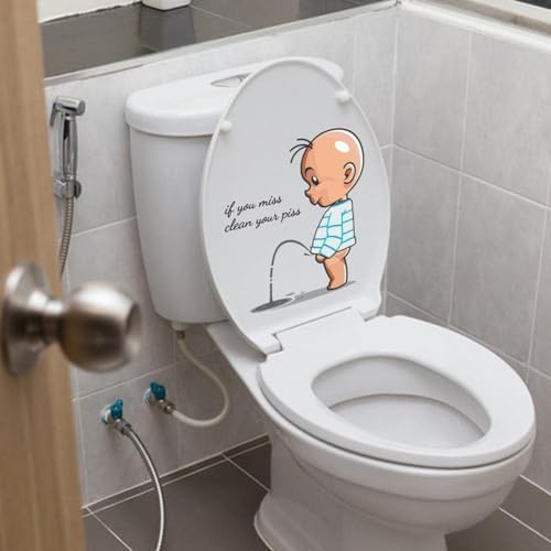 Funny Toilet Lid Decal Sticker Hilarious Bathroom Wall Art