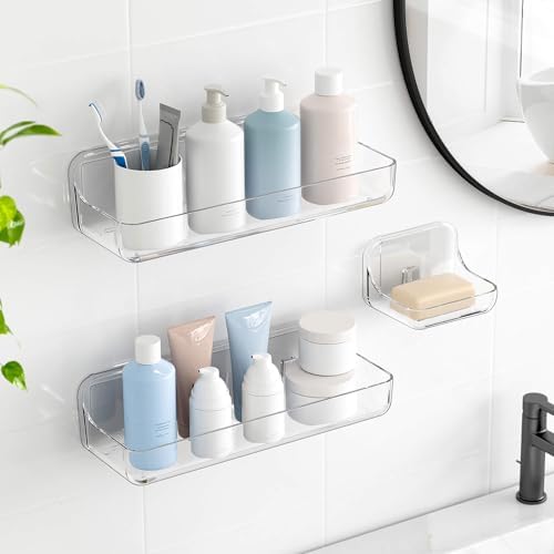 TZAMLI Clear Shower Caddy Set 3 Pack