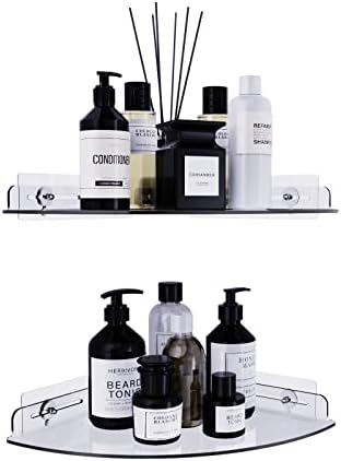 Bakzon Corner Shelves 2 Pack Clear Bathroom Organizer