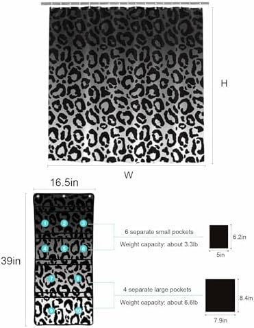 Singingin Shower Curtain with 10 Pockets Organizer Set