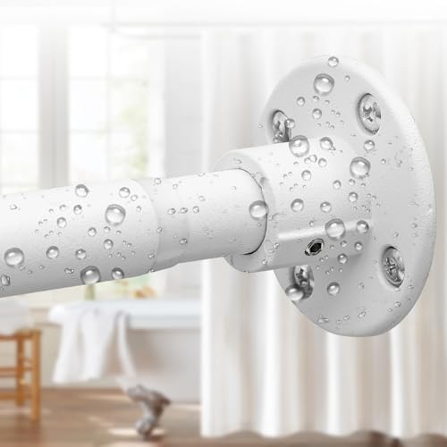 Adjustable Shower Curtain Rod 28-90 Inches Heavy Duty White