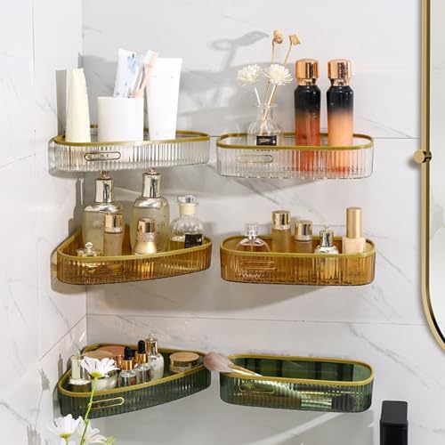Septpenta Corner Shower Shelf Suction Cup Wall Mount Organizer