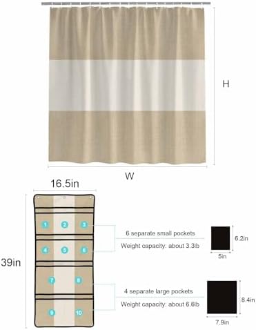 ZFUNCING Shower Curtain Mesh Organizer Set with Hooks