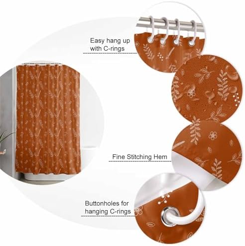 Thanksgiving Wild Flower Shower Curtain Set 4 Pcs