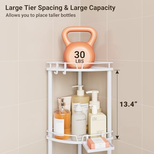 ELYKEN Corner Shower Caddy 3 Tier Rustproof Organizer White